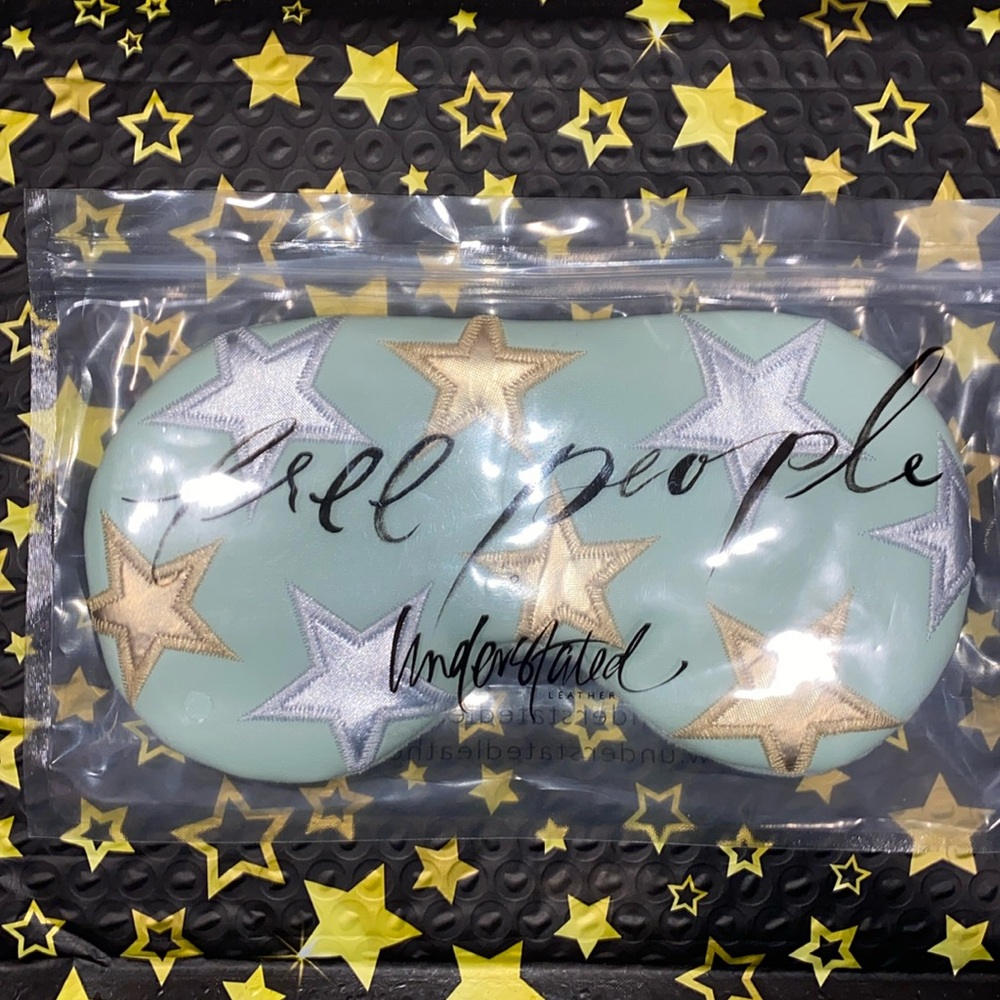 Free People Understated Leather Starry Eyed Eye Mask mint new discontinued